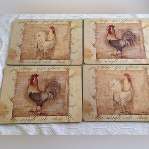 Rooster Design Corkboard Placemats Set of 4